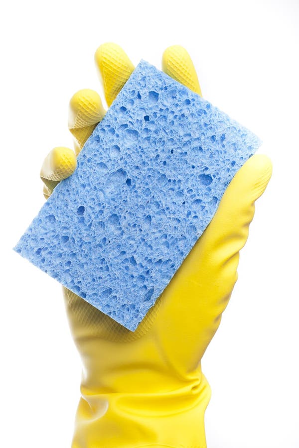Yellow Cleaning Gloves with Sponge Stock Image Image of chemical