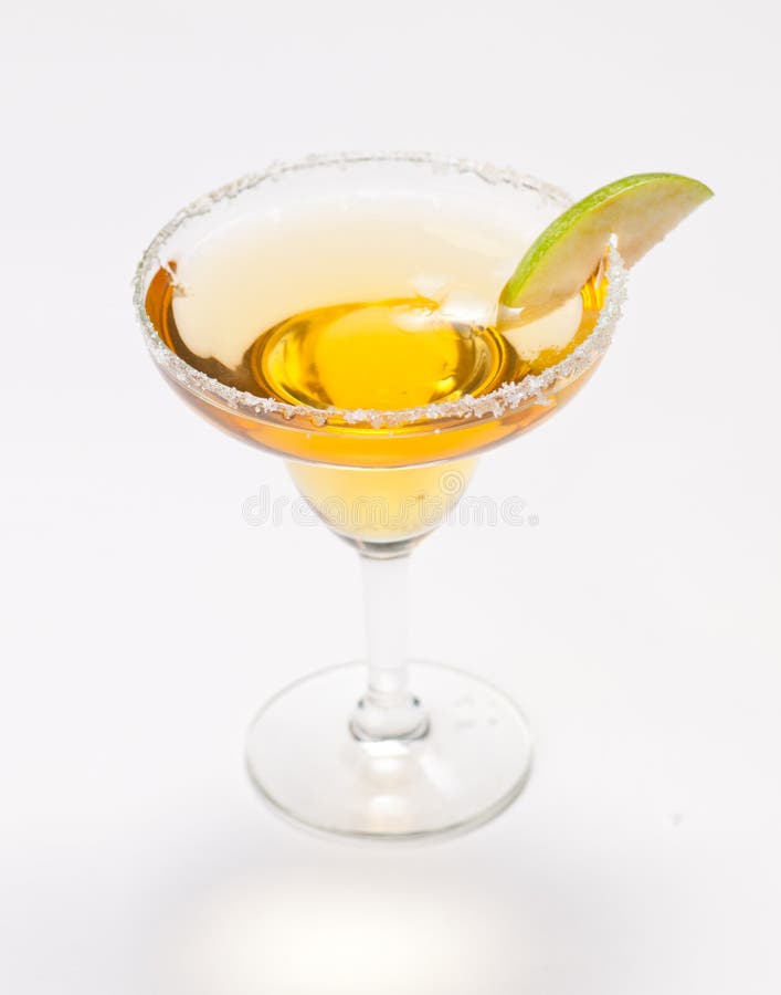 Yellow Cocktail in Glass with Lemon Twist Stock Image Image of