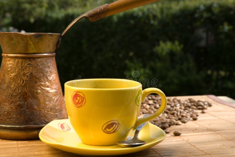 Yellow coffee cup stock image. Image of caffeine, dlyudtse - 10917933