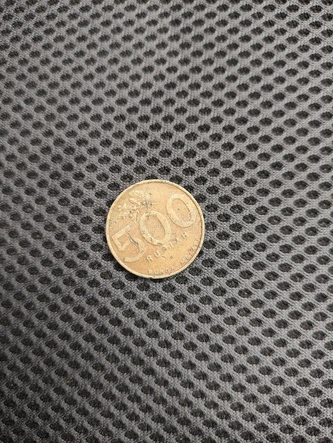 A Yellow Coin Valued is 500 Rupiah Stock Image Image of valued