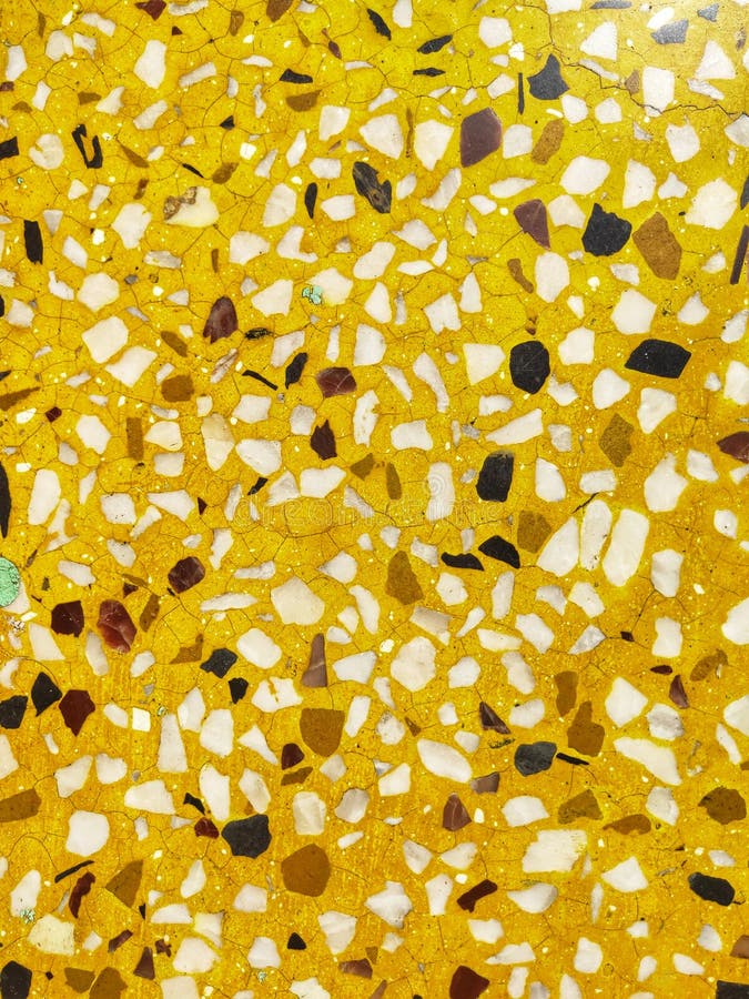 Yellow Color Flour Design with Spotted Marbles Stock Photo Image of