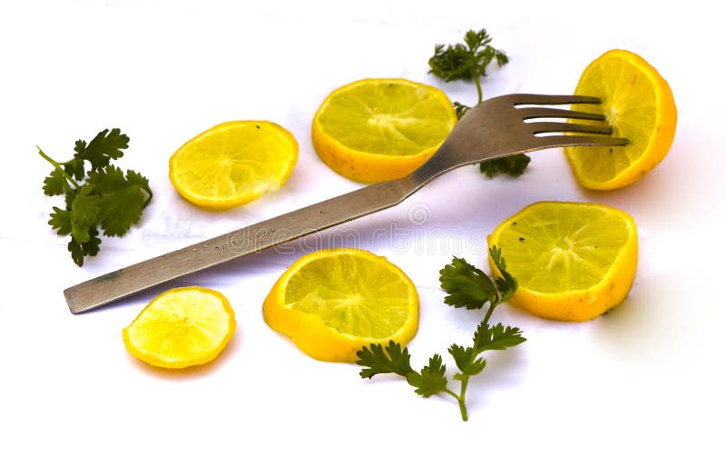 Yellow Color Lemon with Coriander Leaves Stock Photo Image of citrous