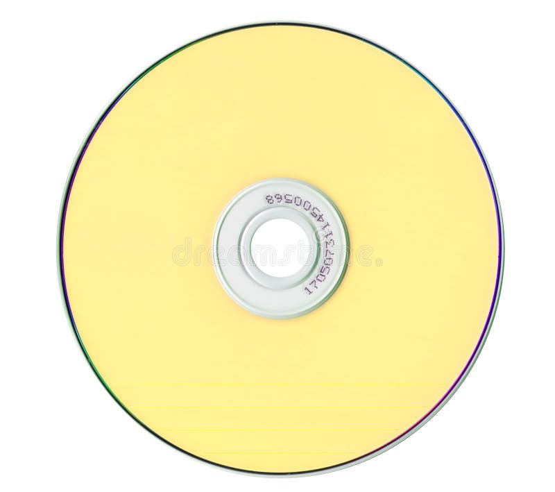 Yellow compact disk isolated on white