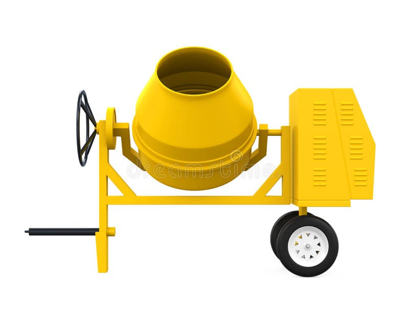 Yellow Concrete Mixer stock illustration. Illustration of drum 81876015