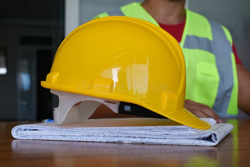 Yellow Construction Helmet on Construction Project Stock Photo Image of industrial, bright