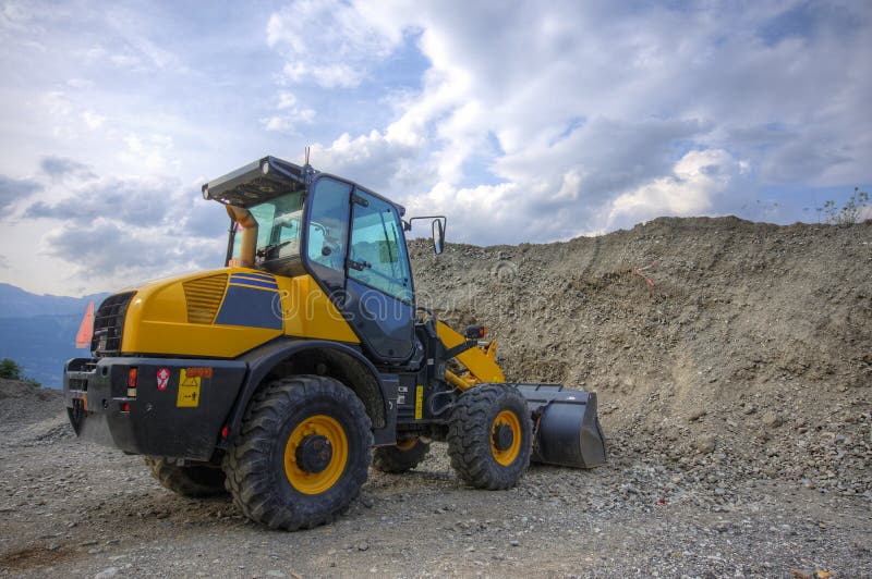Yellow Construction Machine HDR Stock Photo Image of sand