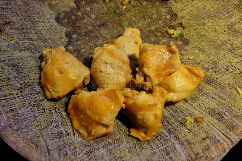 Yellow cooked chicken stock image. Image of rice, chicken - 85427367