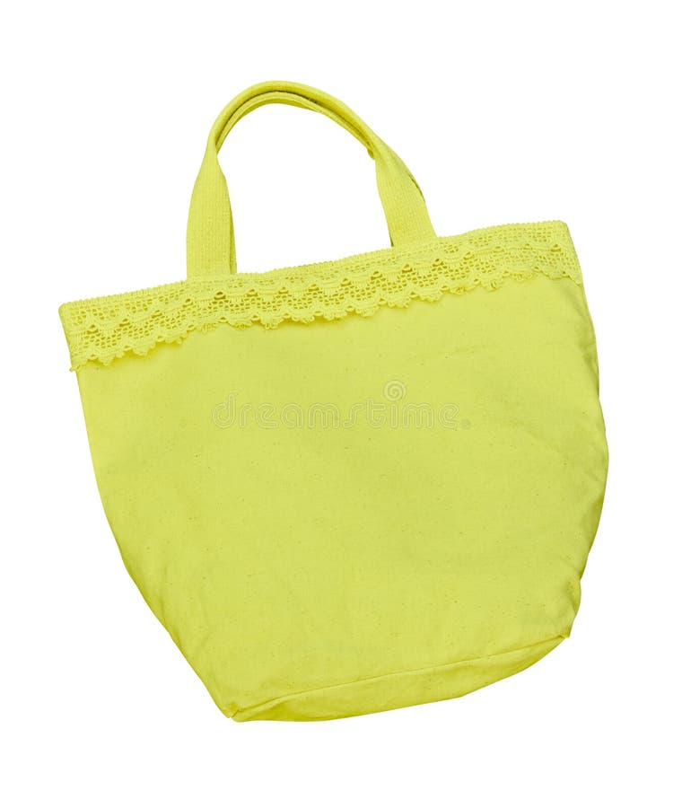 Yellow cotton bag isolated stock image. Image of customer 21979435