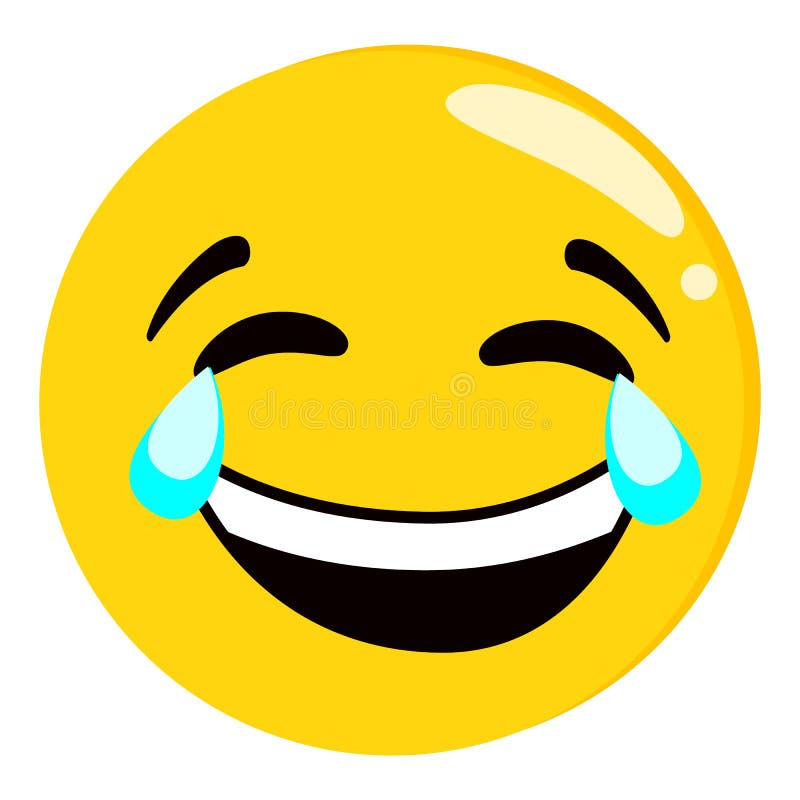 Yellow Crying Laughing Face Emoji Isolated Vector Stock Vector ...
