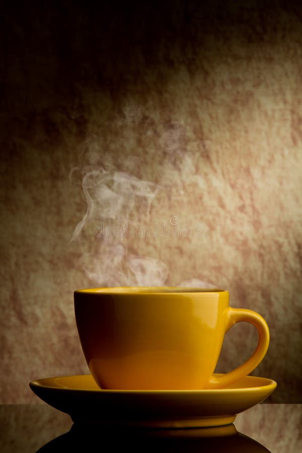 Yellow cup of coffee stock photo. Image of mint, closeup 17391248