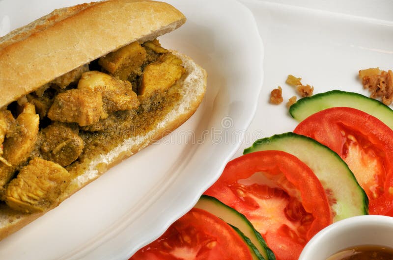 Yellow Curry Chicken with Bread Stock Photo Image of tomato, food