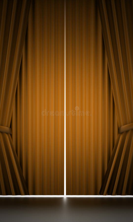 Yellow curtain stage cloth stock illustration. Illustration of concert 49304790