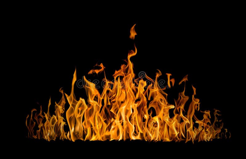 Yellow Dark Large Flame Isolated on Black Stock Photo Image of fire