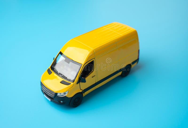 Yellow Delivery Van. Delivery of Mail and Cargo Stock Photo Image of