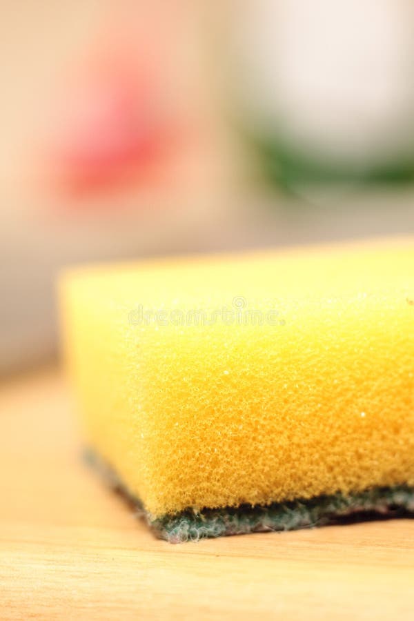Yellow dish sponge stock photo. Image of housework, macro 29176954