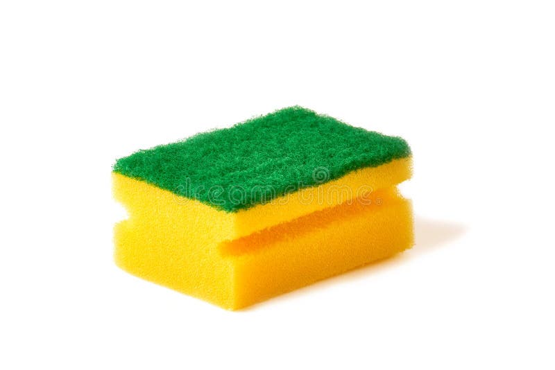 Yellow Dish Washing Sponge Macro. Bubbles, Under Water. Porous Macro Sponge Stock Photo Image