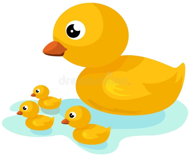 Illustration of isolated duck family on white background. Illustration of isolated duck family on white background