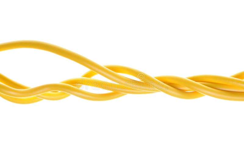 Yellow Electric Cables Used in Electrical Network Stock Photo Image