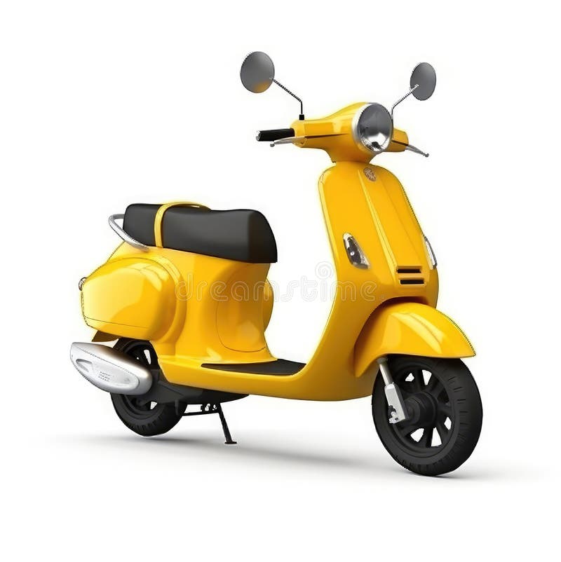 Electric scooter yellow stock illustration. Illustration of speed