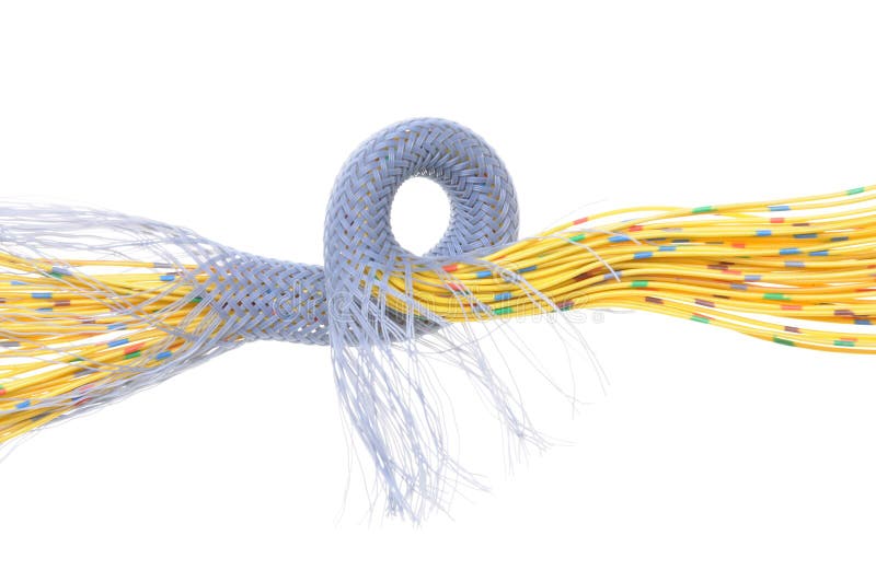 Yellow Electrical Wires with Cable Shield Stock Photo Image of