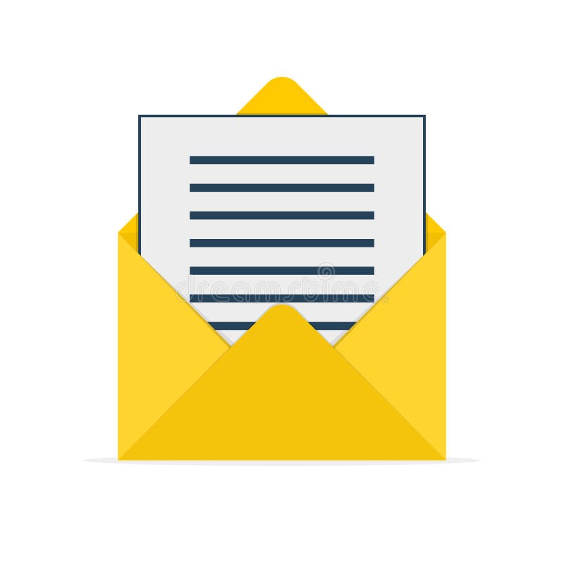 Yellow Envelope Icon. Vector Illustration Stock Illustration