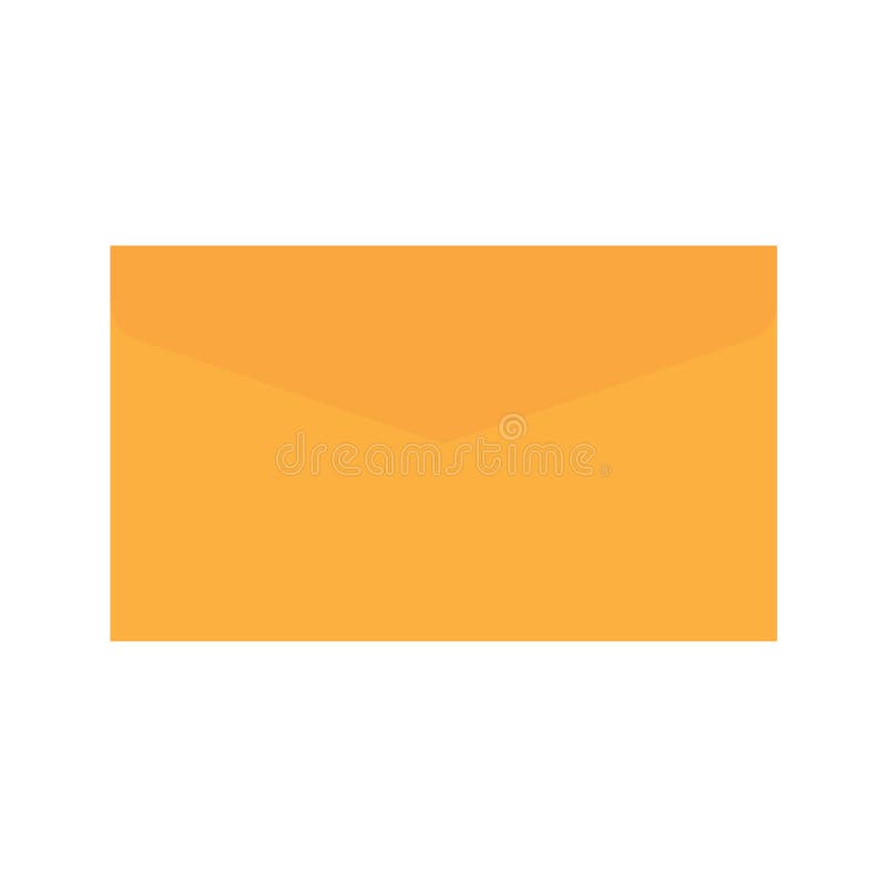 Yellow Envelope Icon Isolated On Orange Background. Email Message