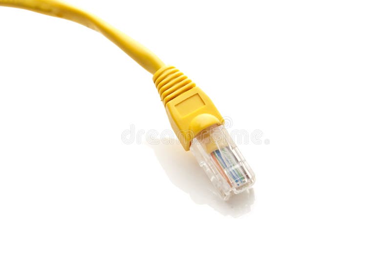 Yellow Ethernet Cable stock photos