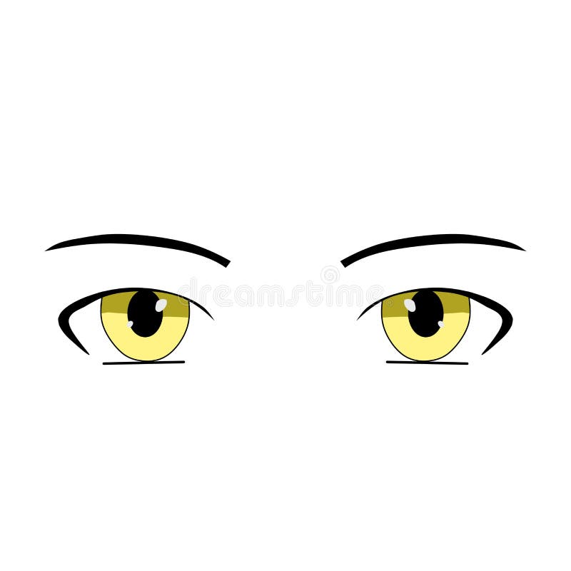 Yellow Eyes Anime Art Illustration Stock Illustration Illustration of