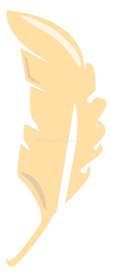 Yellow feather, illustration, vector vector illustration