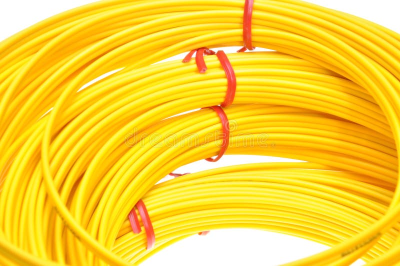 Yellow optic fiber cables stock image. Image of infrastructure 34123831