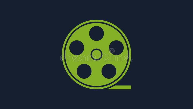 Yellow Film Reel Icon Isolated on Blue Background. 4K Video Motion Graphic  Animation Stock Video - Video of video, spool: 268214003