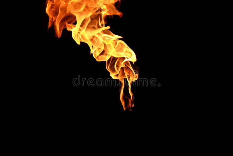 Yellow Fire Flames Isolated on a Black Background Stock Illustration