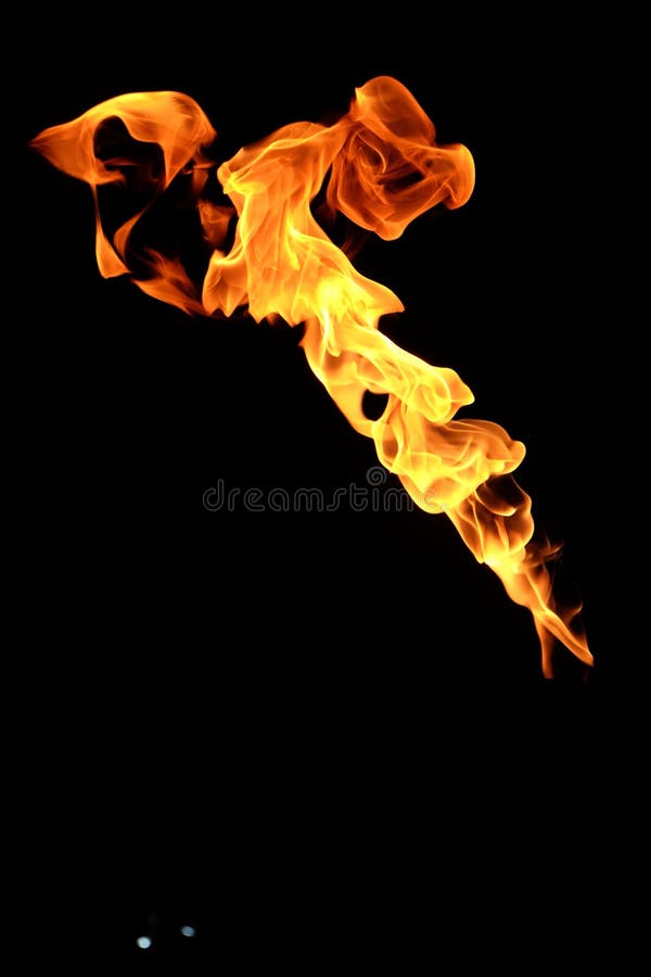 Yellow Fire Flames Isolated on a Black Background Stock Illustration