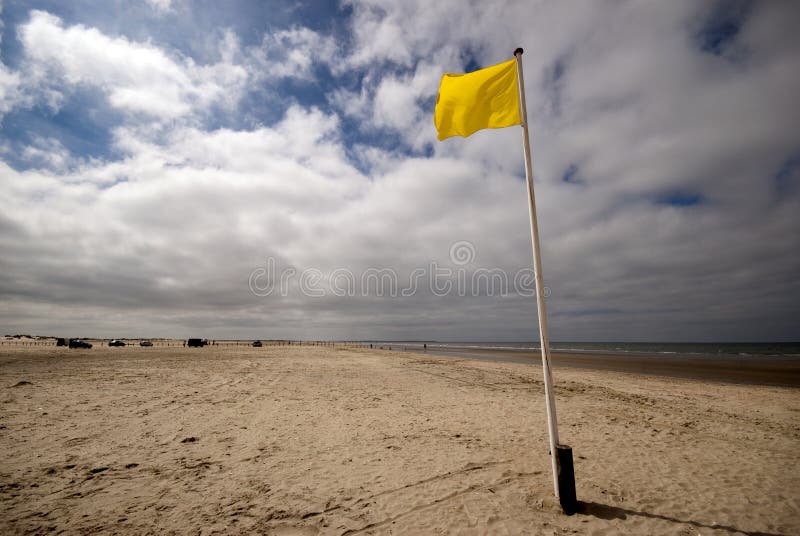Yellow flag stock photo. Image of beach, denmark, outdoors 14697112