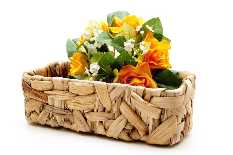 Yellow Floral Decoration in the Basket Stock Photo Image of leaf