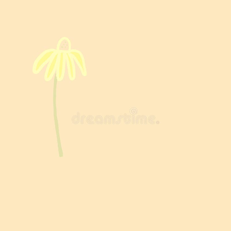 A Yellow Flower on a Pastel Background. Stock Illustration