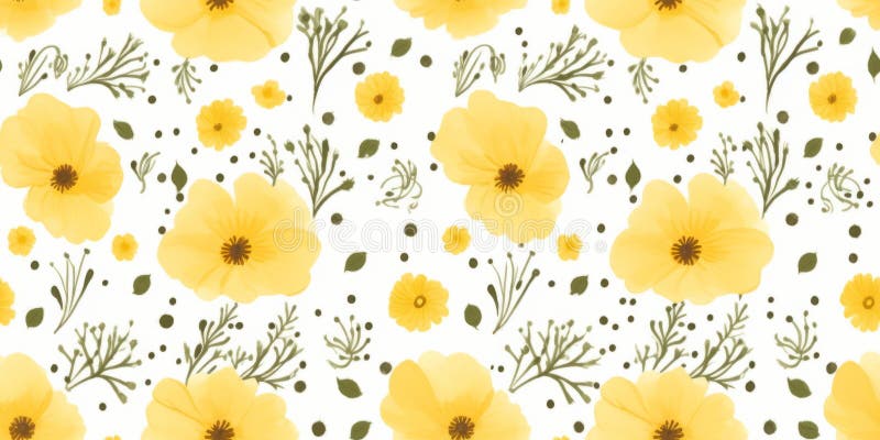 Model de floare galbenă fără sudură. tipărire repetată în perioada de vară și în intervalul de timp. design textil cu tagecouri royalty free illustration
