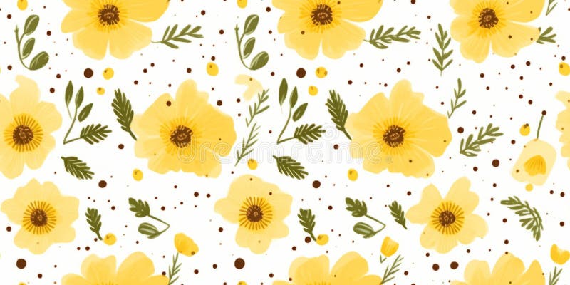 Model de floare galbenă fără sudură. tipărire repetată în perioada de vară și în intervalul de timp. design textil cu tagecouri vector illustration