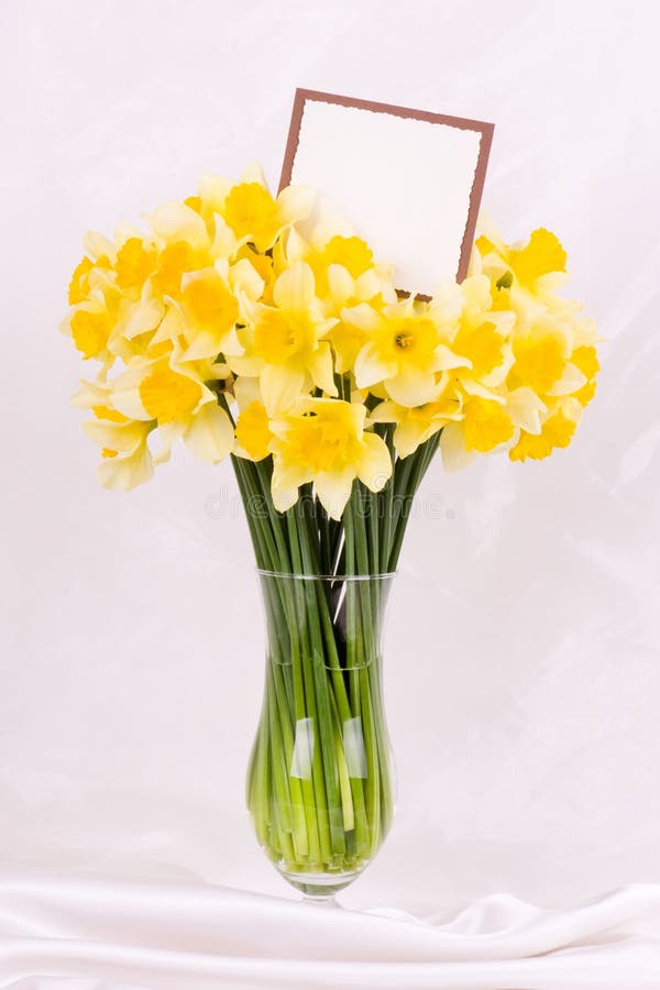 Yellow Flowers in a Glass Vase Stock Photo Image of classic, bouquet