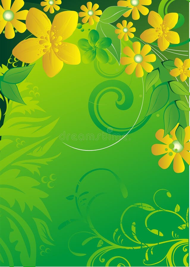 Yellow flowers and green leaves