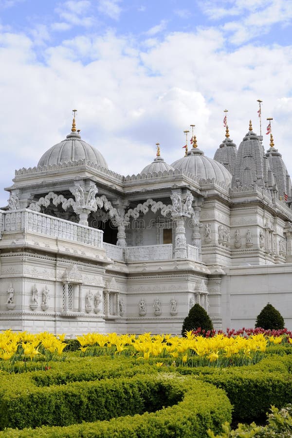 Yellow flowers of indian temple from London UK