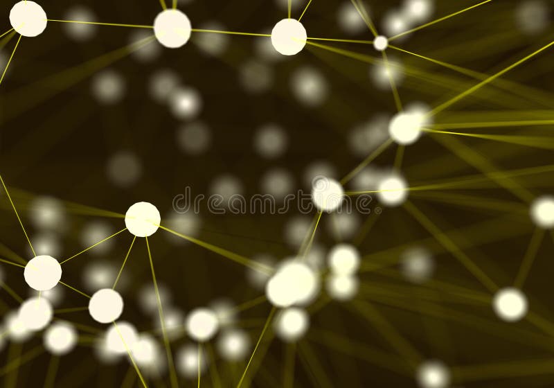 Yellow futuristic abstract network nodes background. Technology vector illustration Yellow futuristic abstract network nodes background. Technology vector illustration