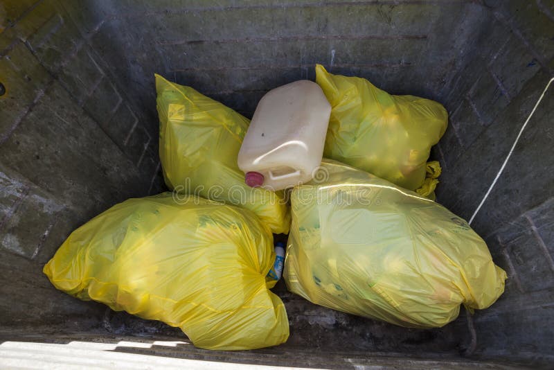 Yellow Big Garbage Containers Stock Image Image of environment