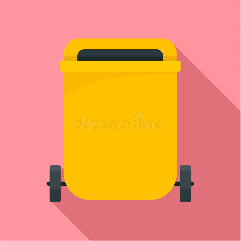 Yellow Trash Can Color Icon Vector Illustration Stock Vector