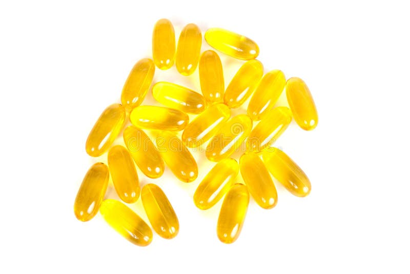 Yellow Gel Caps on White stock image. Image of pharmacy 14671365