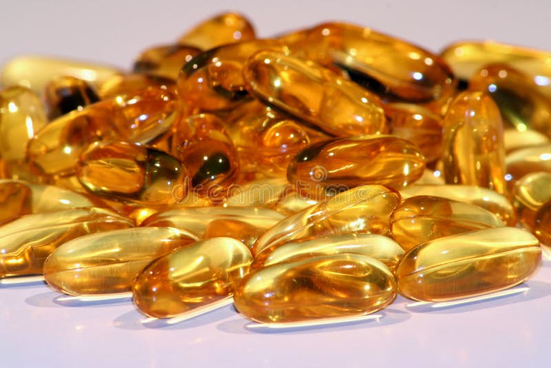 Yellow gel capsules