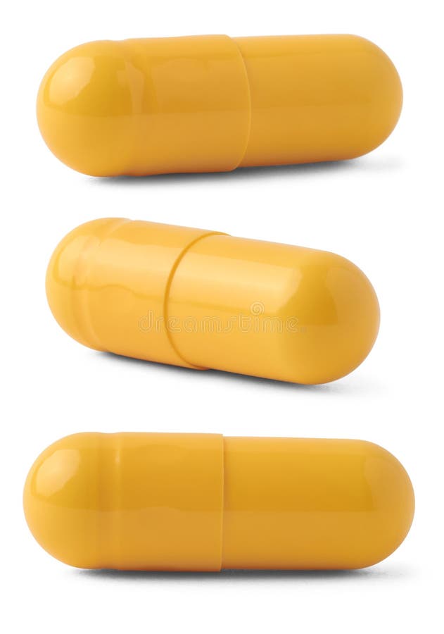 Yellow Gelatin Capsules Isolated on White Stock Image Image of diseases, gelatin 273733395