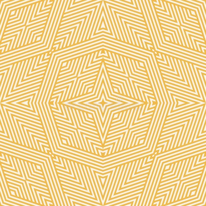 Yellow geometric lines seamless pattern. Modern stylish vector linear background stock illustration Yellow geometric lines seamless pattern. Modern stylish vector linear background stock illustration