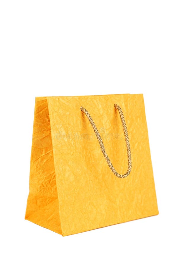 Yellow gift bag stock image. Image of market, occasion 51204799