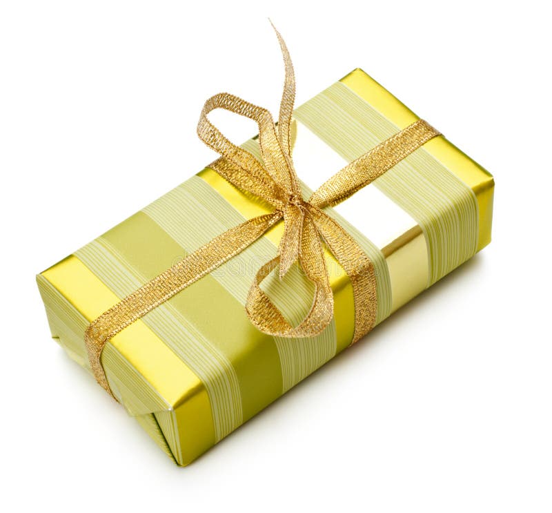 Yellow gift box stock image. Image of bows, ribbon, gloss 18089605